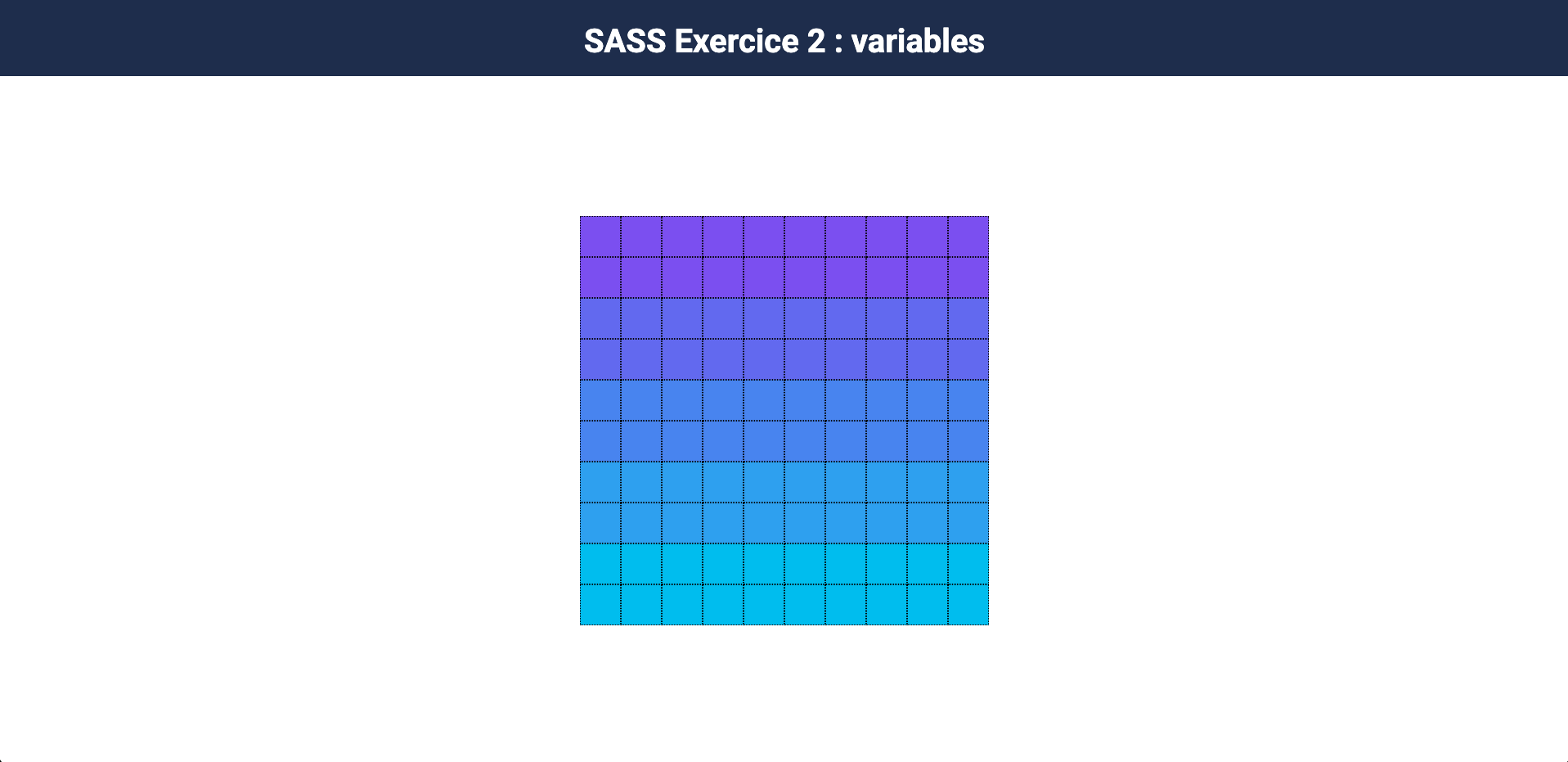La grille en couleur